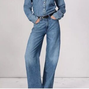 Women's Rag & Bone Logan Mid-Rise Wide Leg Featherweight Jeans Size 26